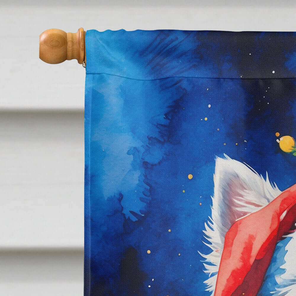 Westie Christmas House Flag 28x40 Porch Sleeve Pole Decorative Outside Yard Banner Artwork Wall Hanging, Polyester