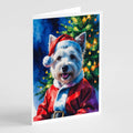 Westie Christmas Greeting Cards Pack of 8 Blank Cards with Envelopes Whimsical A7 Size 5x7