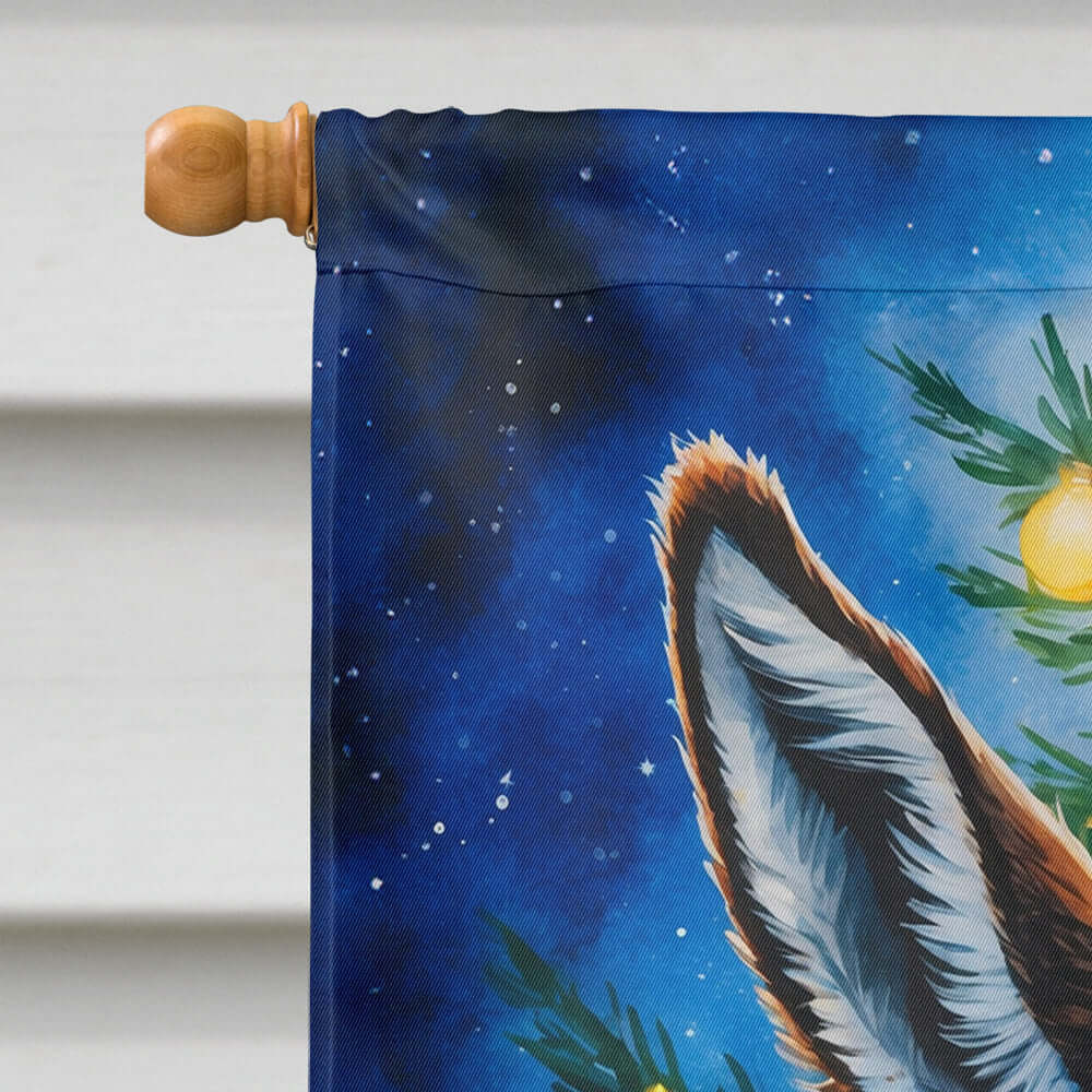 Donkey Christmas House Flag 28x40 Porch Sleeve Pole Decorative Outside Yard Banner Artwork Wall Hanging, Polyester
