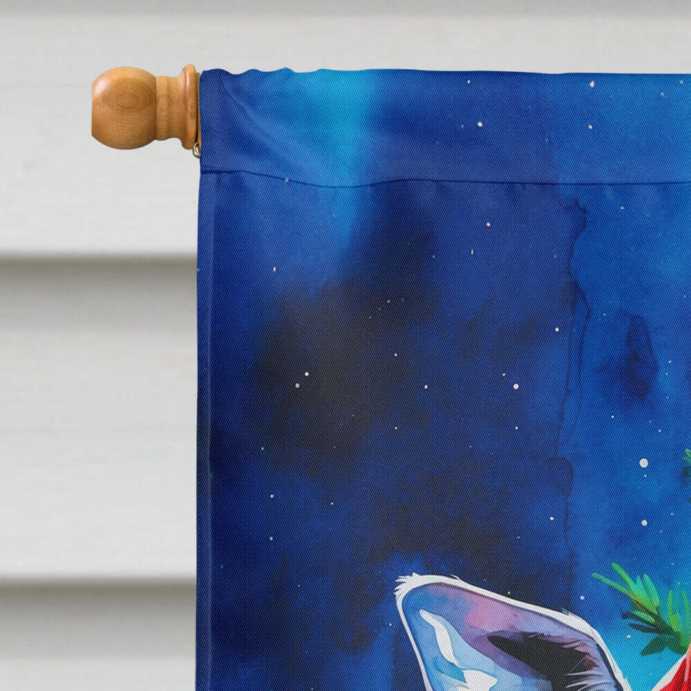 Giraffe Christmas House Flag 28x40 Porch Sleeve Pole Decorative Outside Yard Banner Artwork Wall Hanging, Polyester