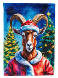Goat Christmas House Flag 28x40 Porch Sleeve Pole Decorative Outside Yard Banner Artwork Wall Hanging, Polyester