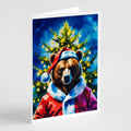Bear Christmas Greeting Cards Pack of 8 Blank Cards with Envelopes Whimsical A7 Size 5x7