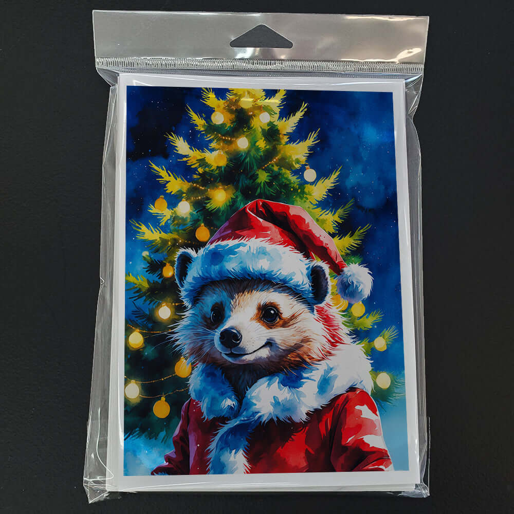 Hedgehog Christmas Greeting Cards Pack of 8 Blank Cards with Envelopes Whimsical A7 Size 5x7