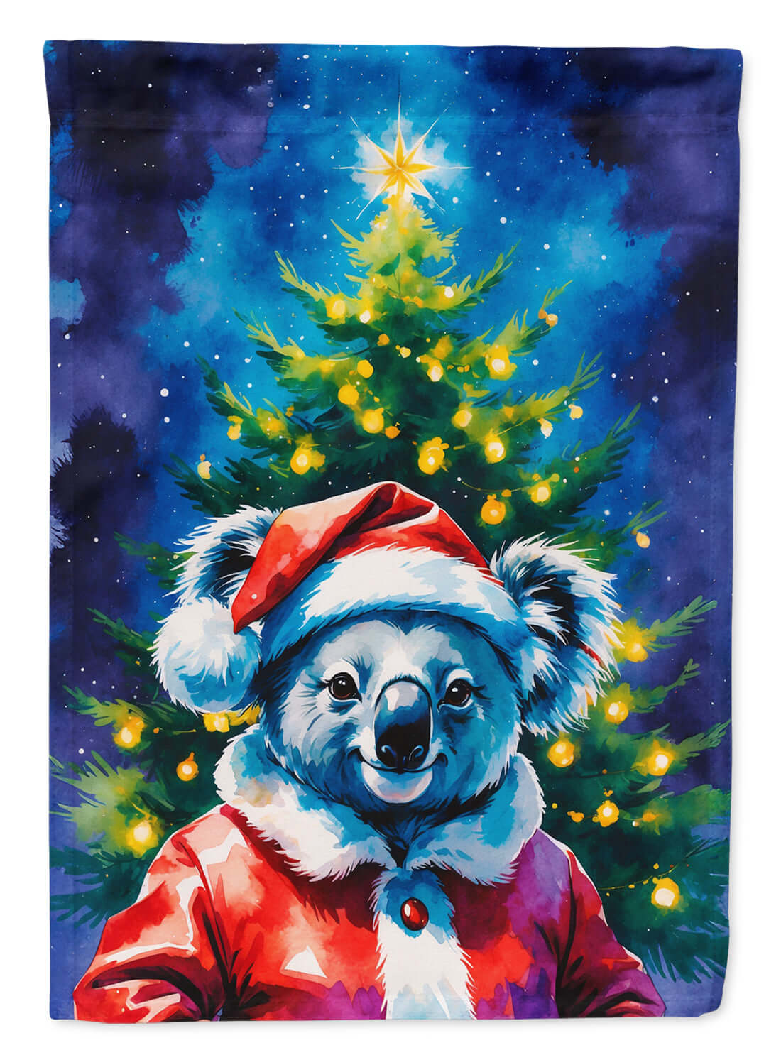 Koala Christmas House Flag 28x40 Porch Sleeve Pole Decorative Outside Yard Banner Artwork Wall Hanging, Polyester