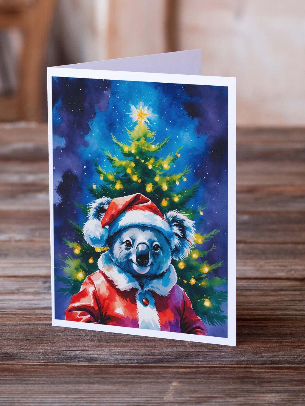 Koala Christmas Greeting Cards Pack of 8 Blank Cards with Envelopes Whimsical A7 Size 5x7