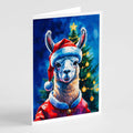 Llama Christmas Greeting Cards Pack of 8 Blank Cards with Envelopes Whimsical A7 Size 5x7
