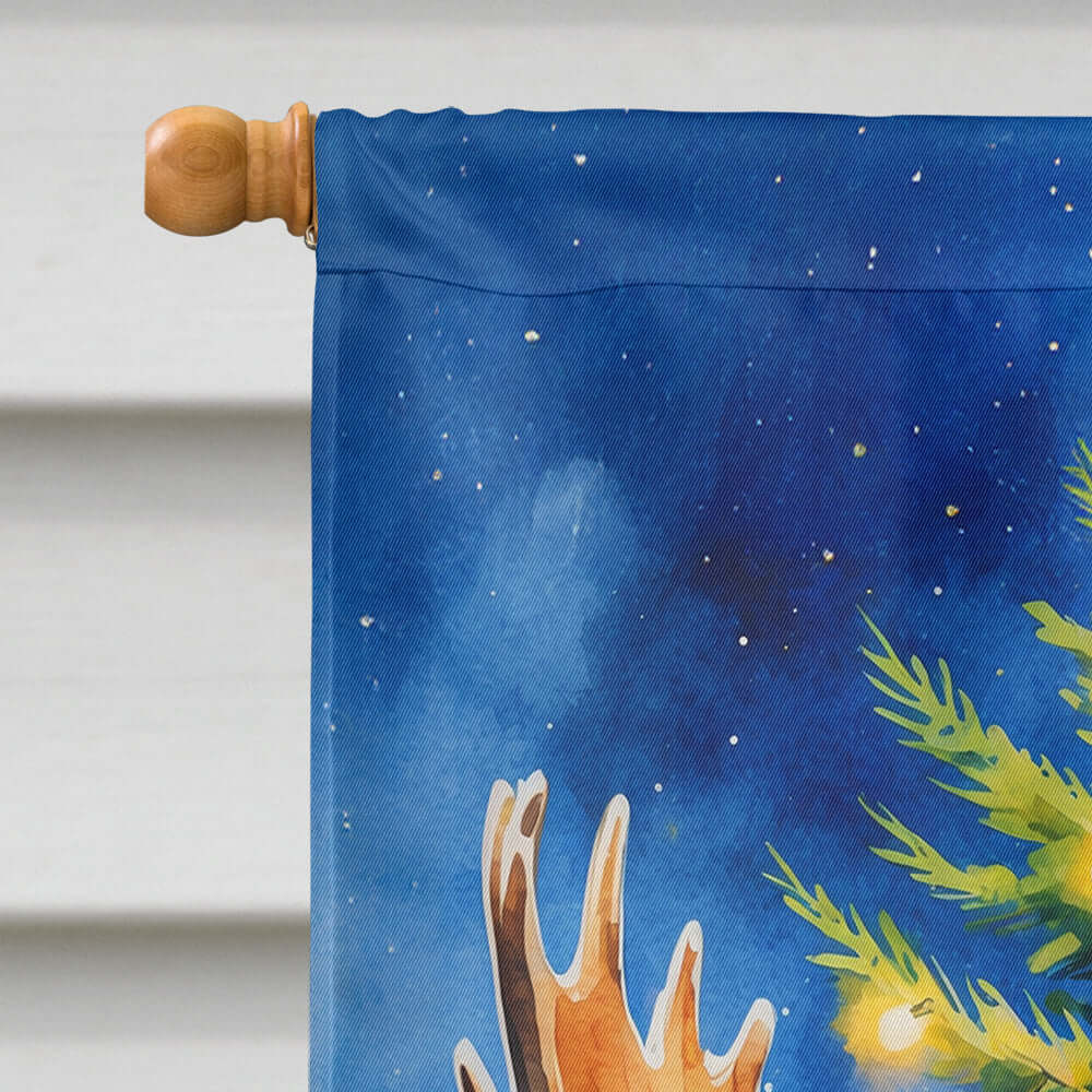 Moose Christmas House Flag 28x40 Porch Sleeve Pole Decorative Outside Yard Banner Artwork Wall Hanging, Polyester