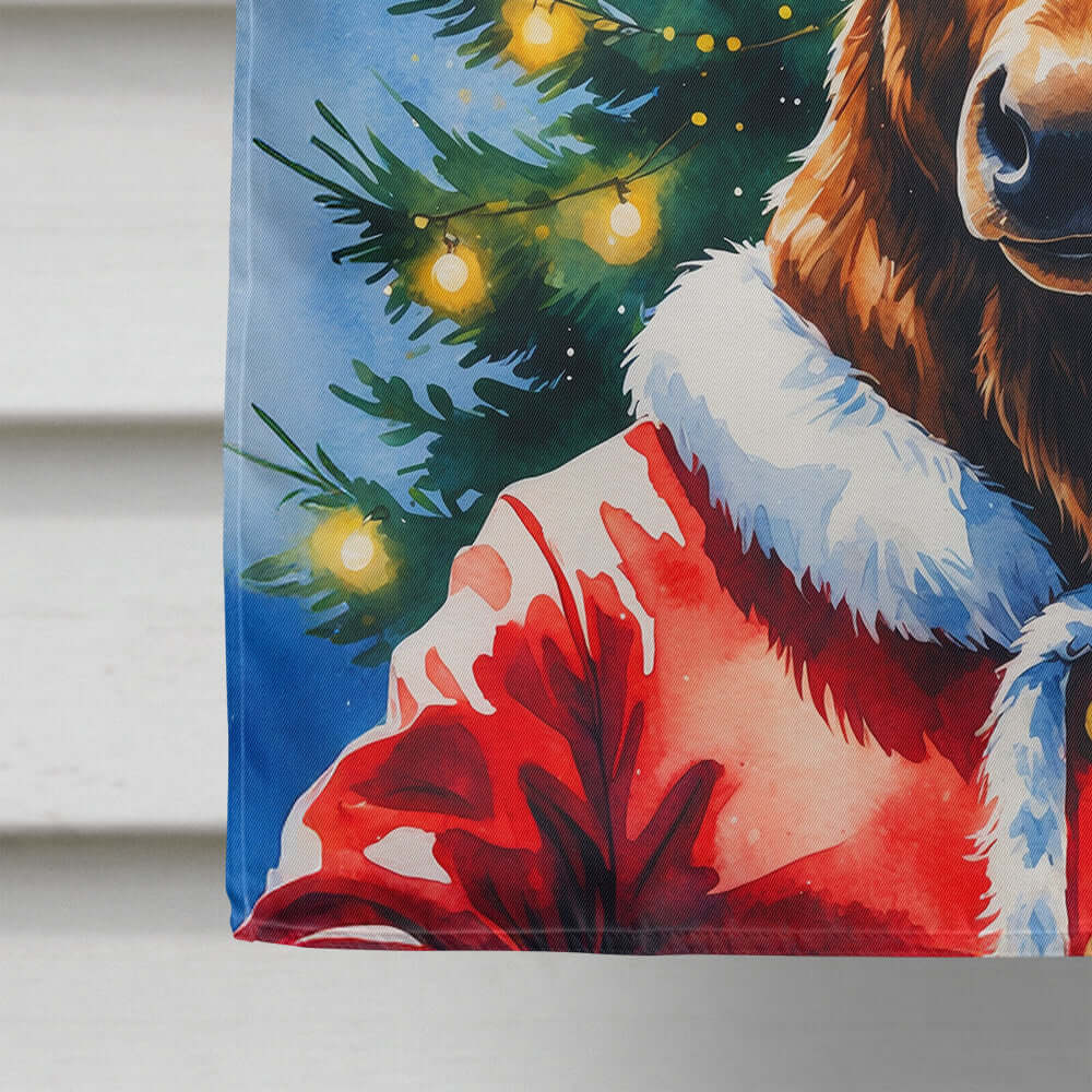 Moose Christmas House Flag 28x40 Porch Sleeve Pole Decorative Outside Yard Banner Artwork Wall Hanging, Polyester