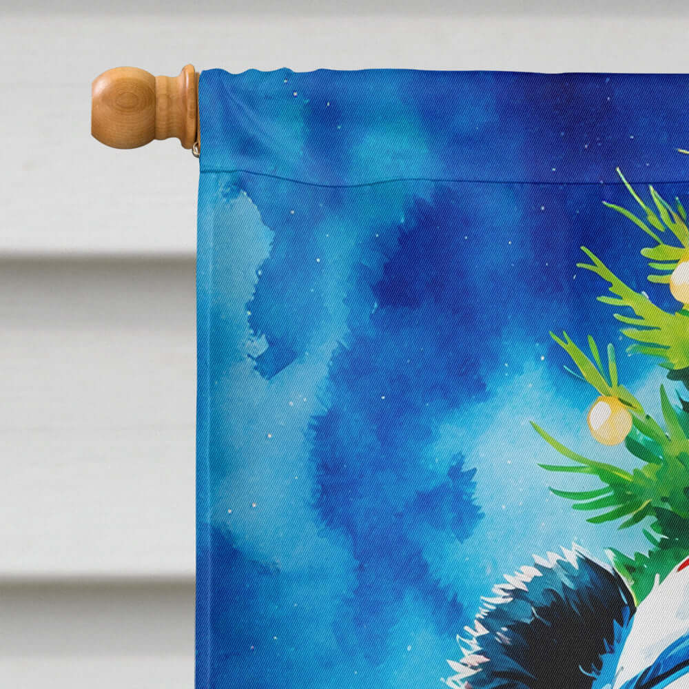 Panda Christmas House Flag 28x40 Porch Sleeve Pole Decorative Outside Yard Banner Artwork Wall Hanging, Polyester