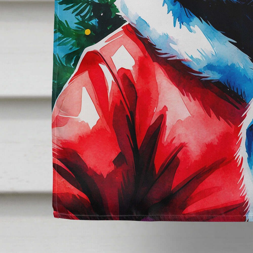 Panda Christmas House Flag 28x40 Porch Sleeve Pole Decorative Outside Yard Banner Artwork Wall Hanging, Polyester