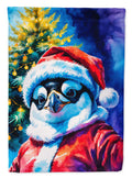 Penguin Christmas House Flag 28x40 Porch Sleeve Pole Decorative Outside Yard Banner Artwork Wall Hanging, Polyester