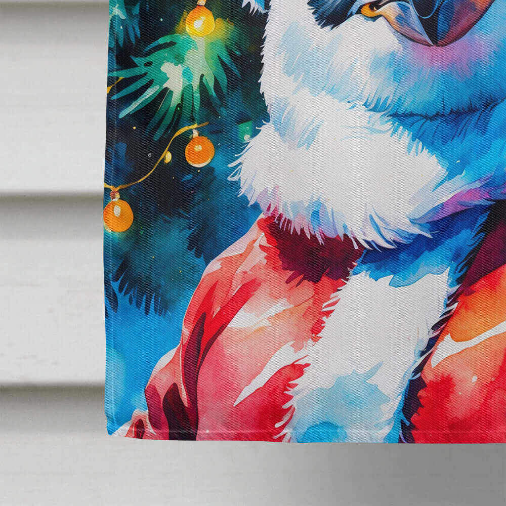 Penguin Christmas House Flag 28x40 Porch Sleeve Pole Decorative Outside Yard Banner Artwork Wall Hanging, Polyester