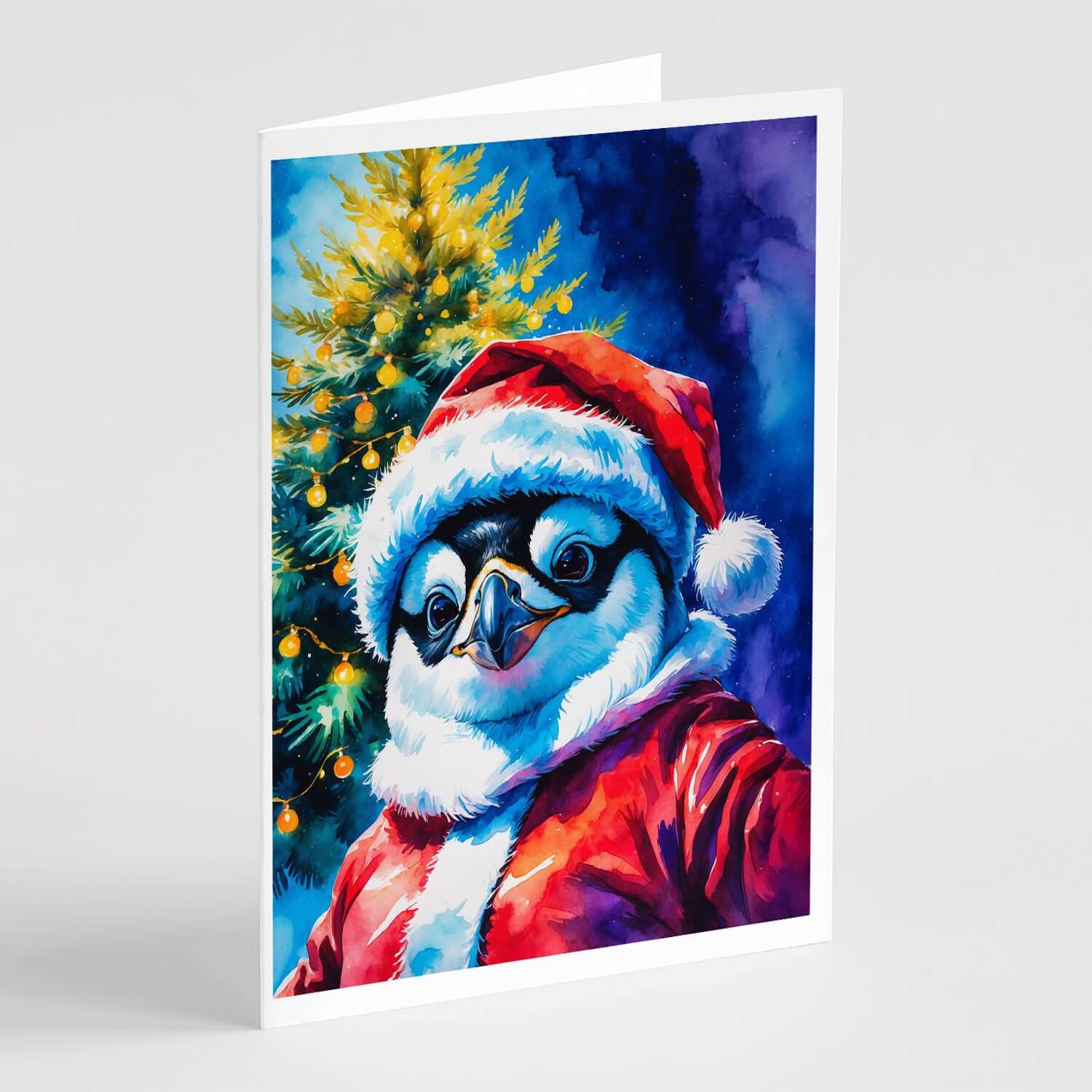 Penguin Christmas Greeting Cards Pack of 8 Blank Cards with Envelopes Whimsical A7 Size 5x7