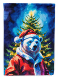 Polar Bear Christmas House Flag 28x40 Porch Sleeve Pole Decorative Outside Yard Banner Artwork Wall Hanging, Polyester