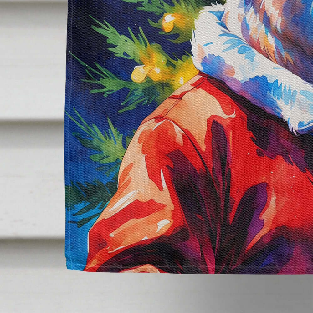 Polar Bear Christmas House Flag 28x40 Porch Sleeve Pole Decorative Outside Yard Banner Artwork Wall Hanging, Polyester