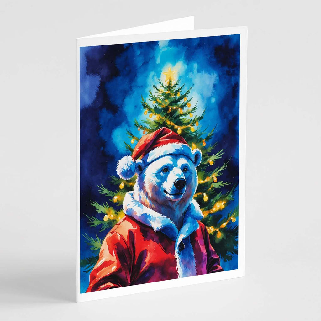 Polar Bear Christmas Greeting Cards Pack of 8 Blank Cards with Envelopes Whimsical A7 Size 5x7