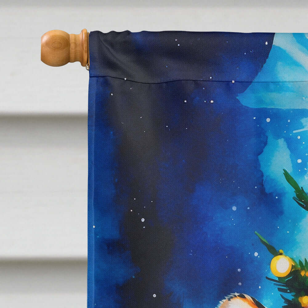 Tiger Christmas House Flag 28x40 Porch Sleeve Pole Decorative Outside Yard Banner Artwork Wall Hanging, Polyester