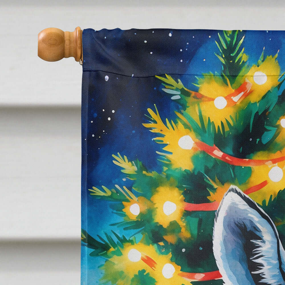 Zebra Christmas House Flag 28x40 Porch Sleeve Pole Decorative Outside Yard Banner Artwork Wall Hanging, Polyester