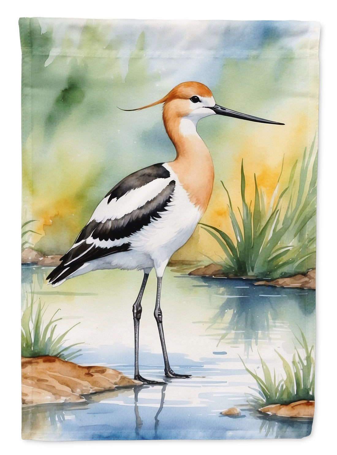 American Avocet Bird House Flag 28x40 Porch Sleeve Pole Decorative Outside Yard Banner Artwork Wall Hanging, Polyester