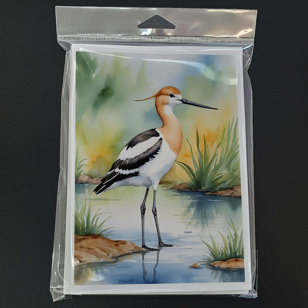 American Avocet Bird Greeting Cards Pack of 8 Blank Cards with Envelopes Whimsical A7 Size 5x7