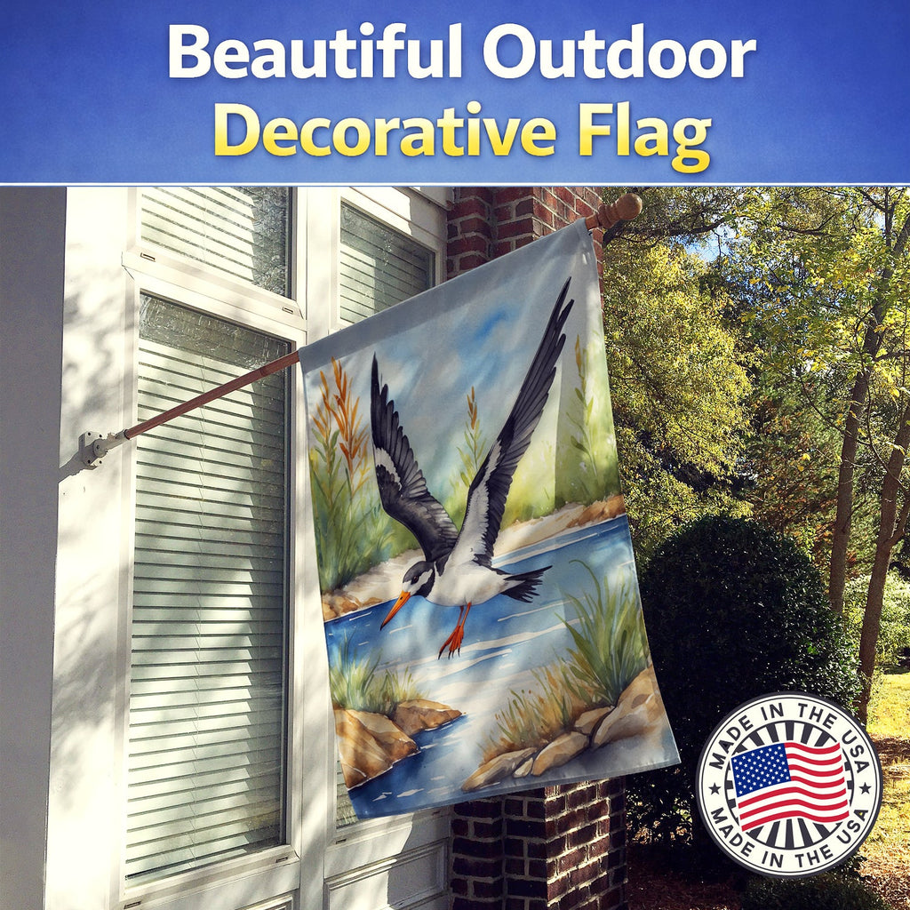 Black Skimmer Bird House Flag 28x40 Porch Sleeve Pole Decorative Outside Yard Banner Artwork Wall Hanging, Polyester
