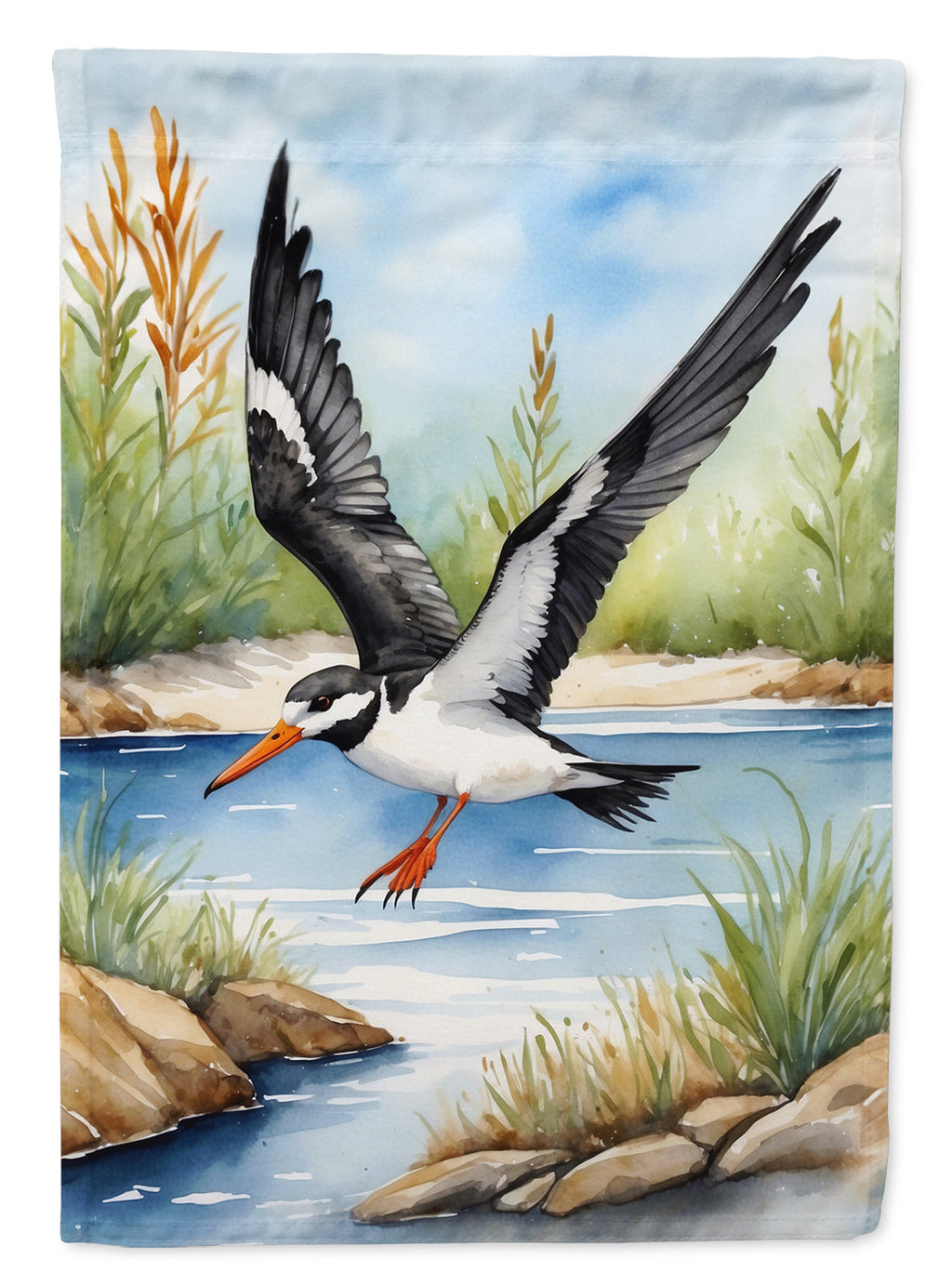 Black Skimmer Bird House Flag 28x40 Porch Sleeve Pole Decorative Outside Yard Banner Artwork Wall Hanging, Polyester
