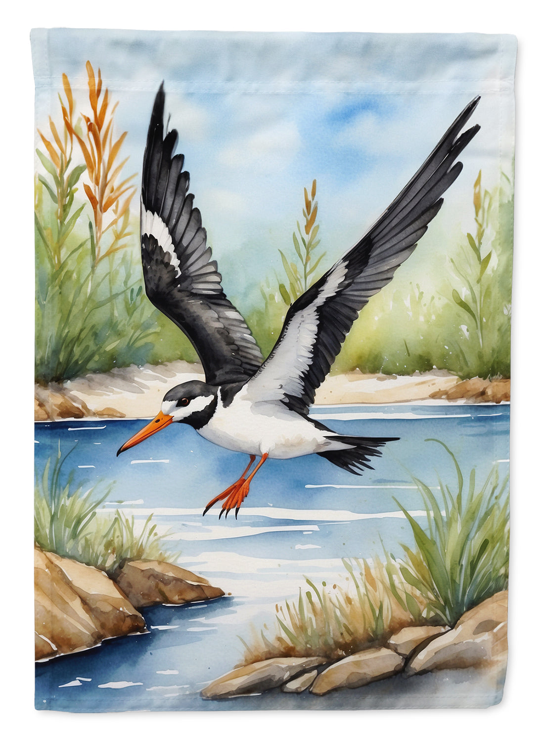 Black Skimmer Bird House Flag 28x40 Porch Sleeve Pole Decorative Outside Yard Banner Artwork Wall Hanging, Polyester