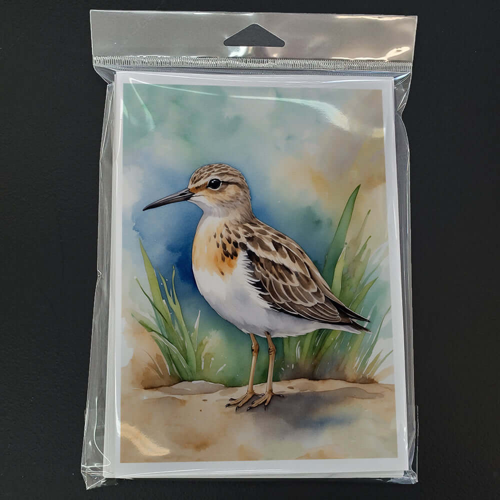 Buff-breasted Sandpiper Bird Greeting Cards Pack of 8 Blank Cards with Envelopes Whimsical A7 Size 5x7