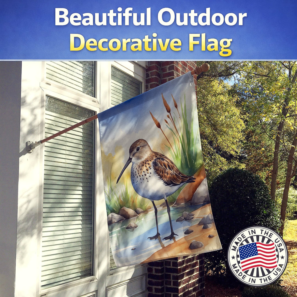 Dunlin Bird House Flag 28x40 Porch Sleeve Pole Decorative Outside Yard Banner Artwork Wall Hanging, Polyester