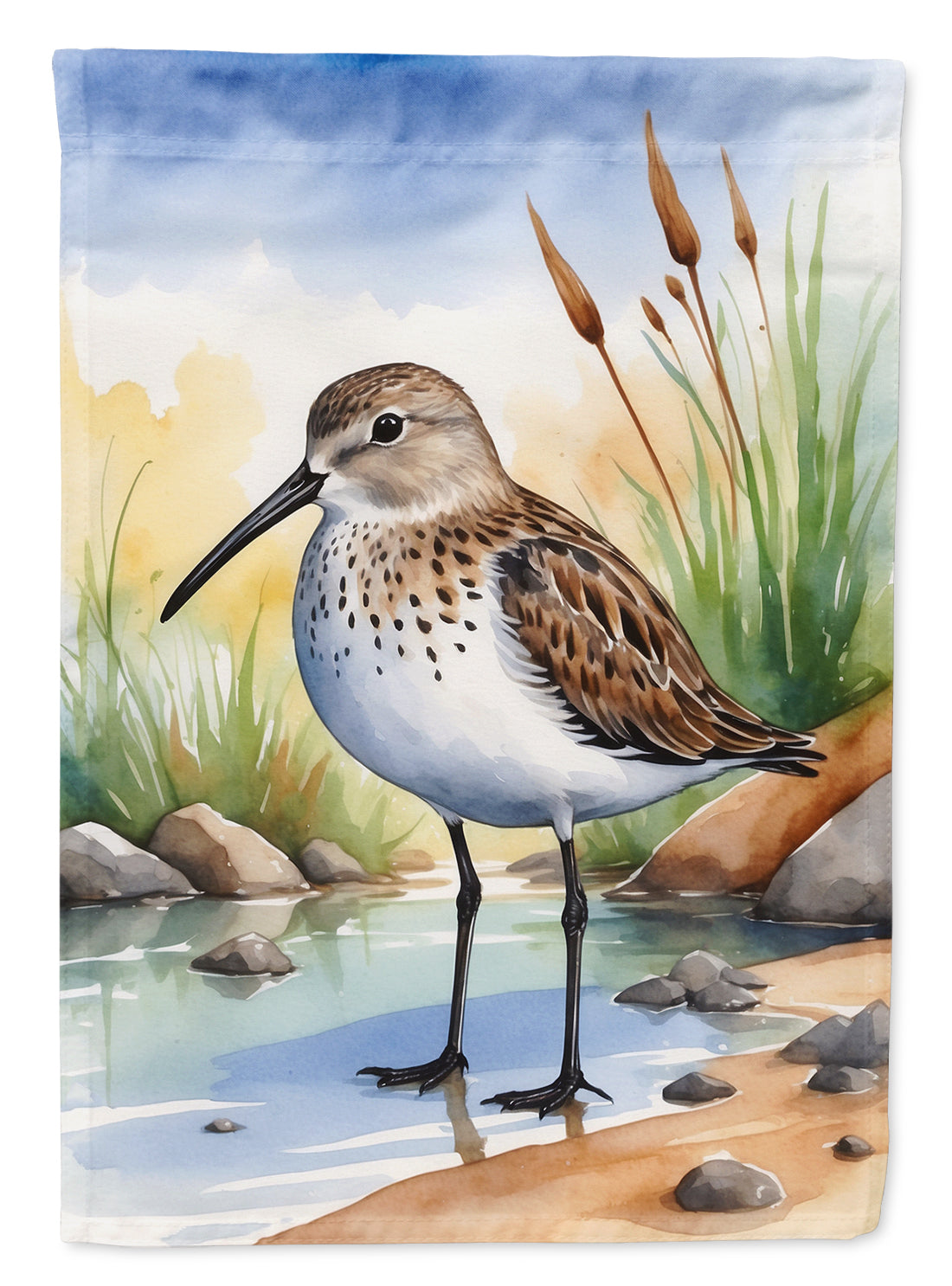 Dunlin Bird House Flag 28x40 Porch Sleeve Pole Decorative Outside Yard Banner Artwork Wall Hanging, Polyester