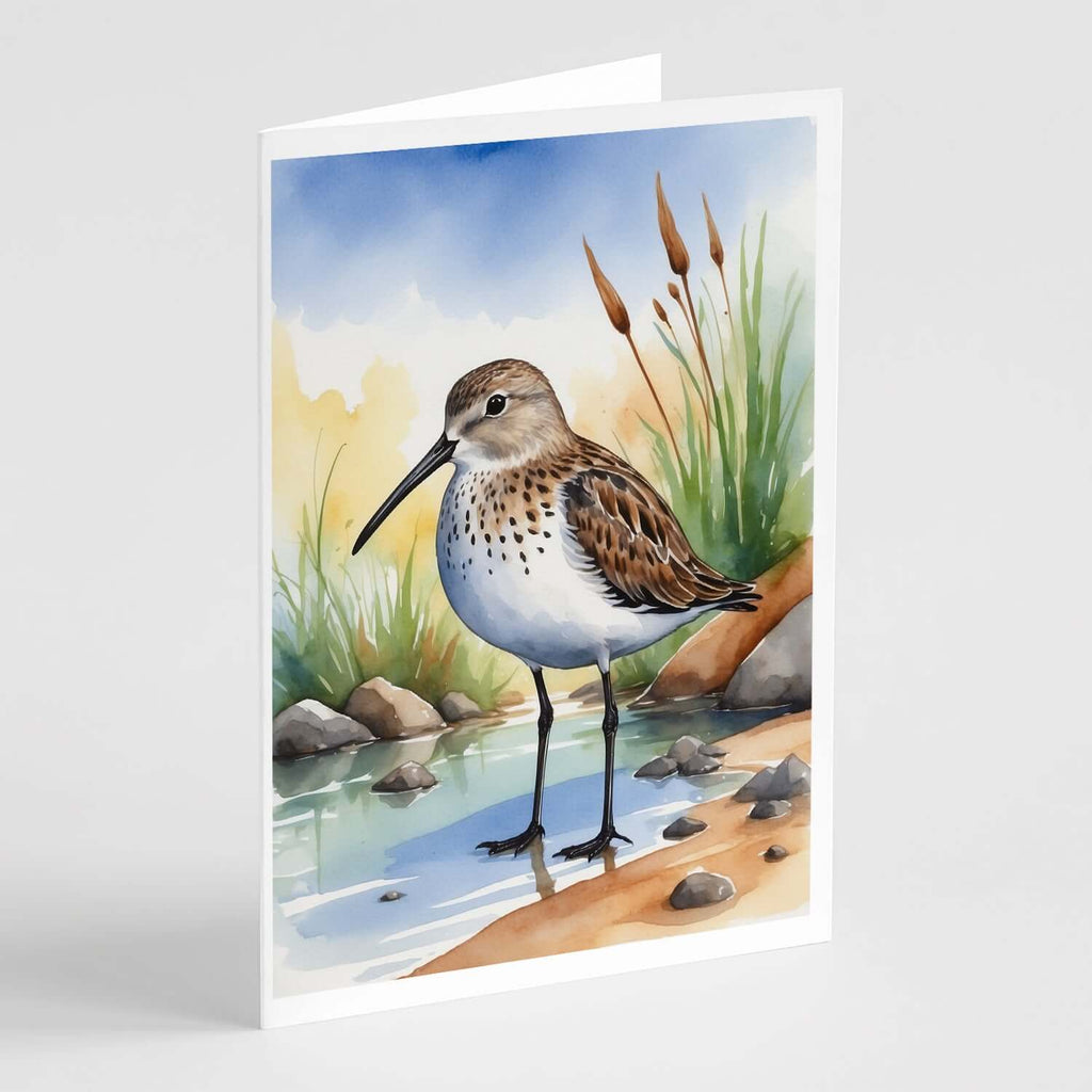 Dunlin Bird Greeting Cards Pack of 8 Blank Cards with Envelopes Whimsical A7 Size 5x7