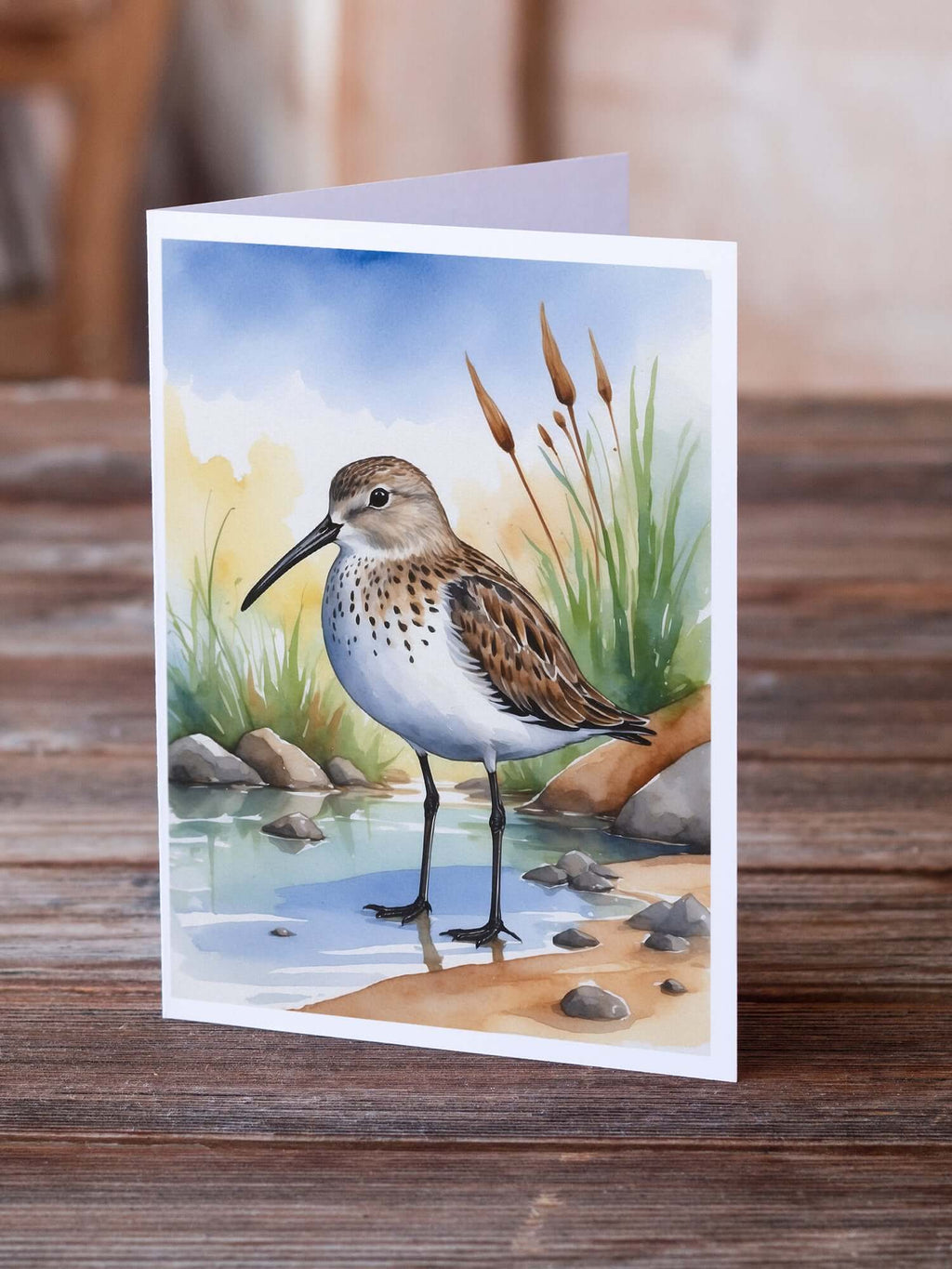 Dunlin Bird Greeting Cards Pack of 8 Blank Cards with Envelopes Whimsical A7 Size 5x7