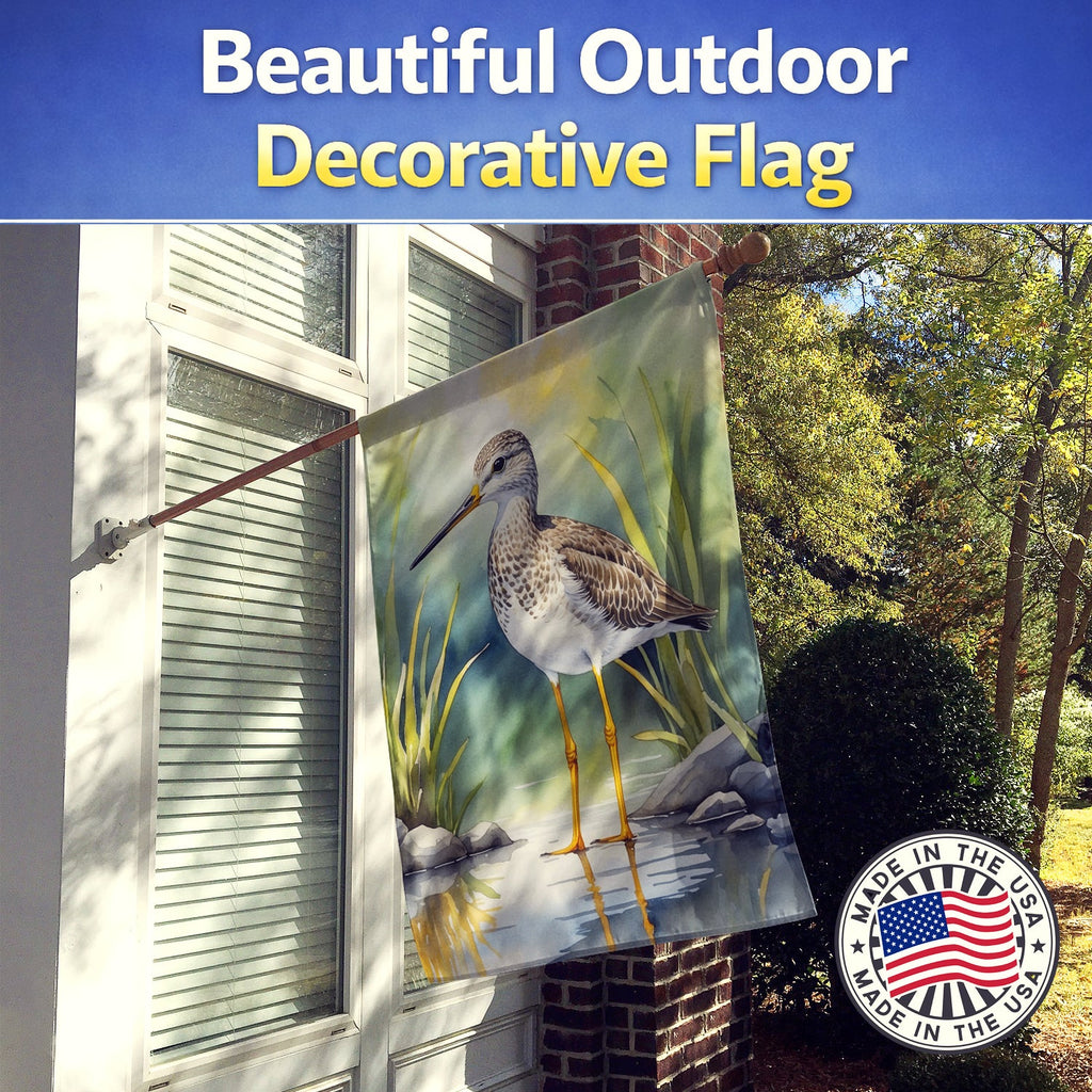 Greater Yellowlegs Bird House Flag 28x40 Porch Sleeve Pole Decorative Outside Yard Banner Artwork Wall Hanging, Polyester