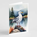 Herring Gull Bird Greeting Cards Pack of 8 Blank Cards with Envelopes Whimsical A7 Size 5x7