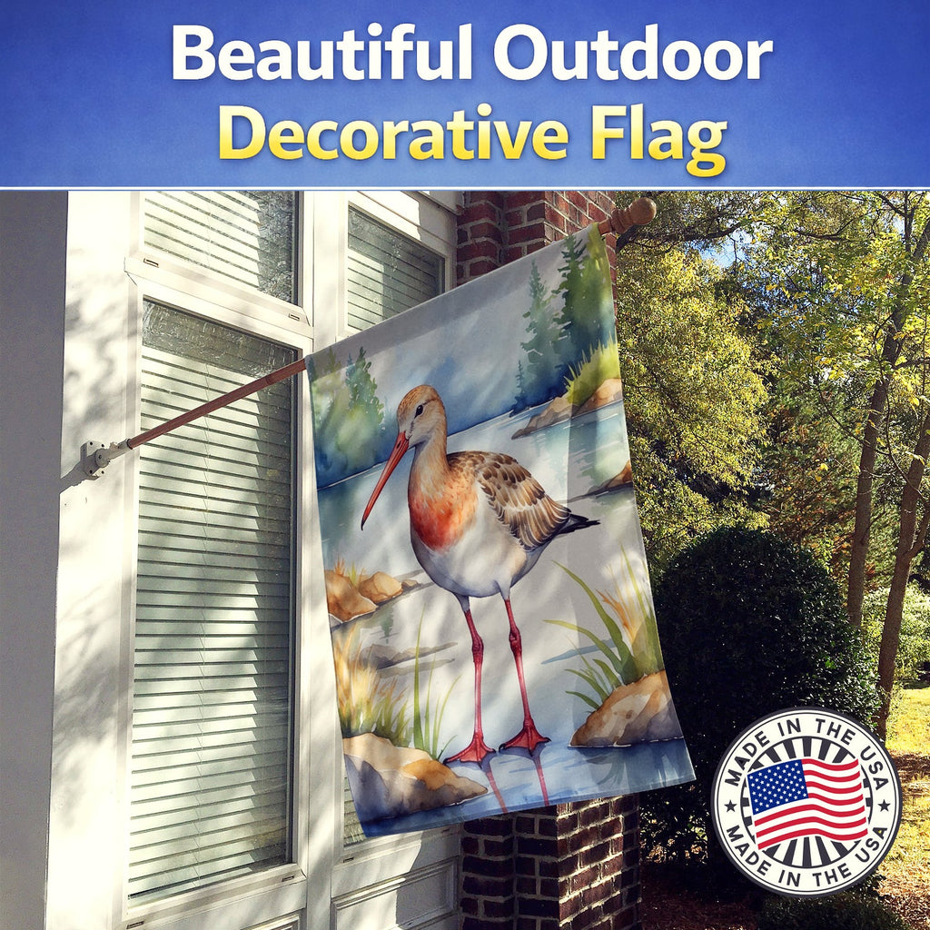 Hudsonian Godwit Bird House Flag 28x40 Porch Sleeve Pole Decorative Outside Yard Banner Artwork Wall Hanging, Polyester