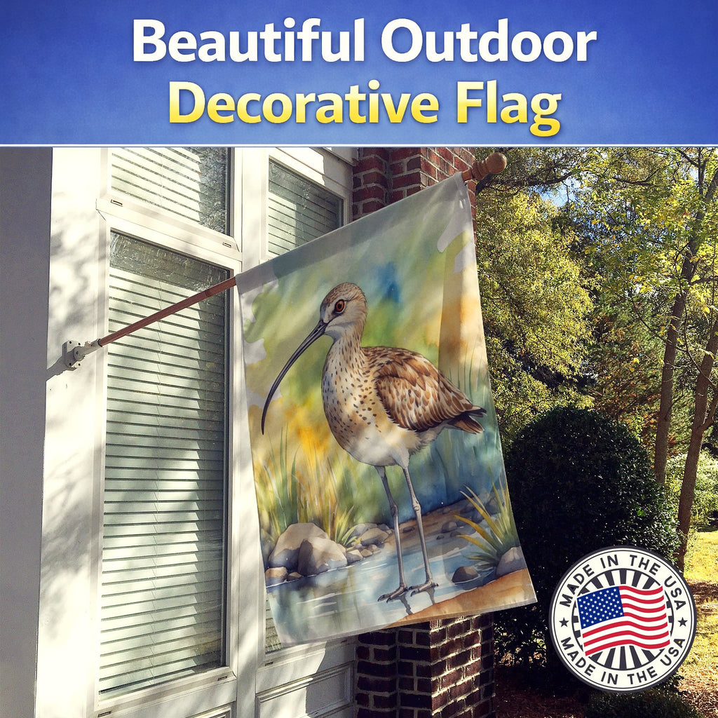 Long-billed Curlew Bird House Flag 28x40 Porch Sleeve Pole Decorative Outside Yard Banner Artwork Wall Hanging, Polyester