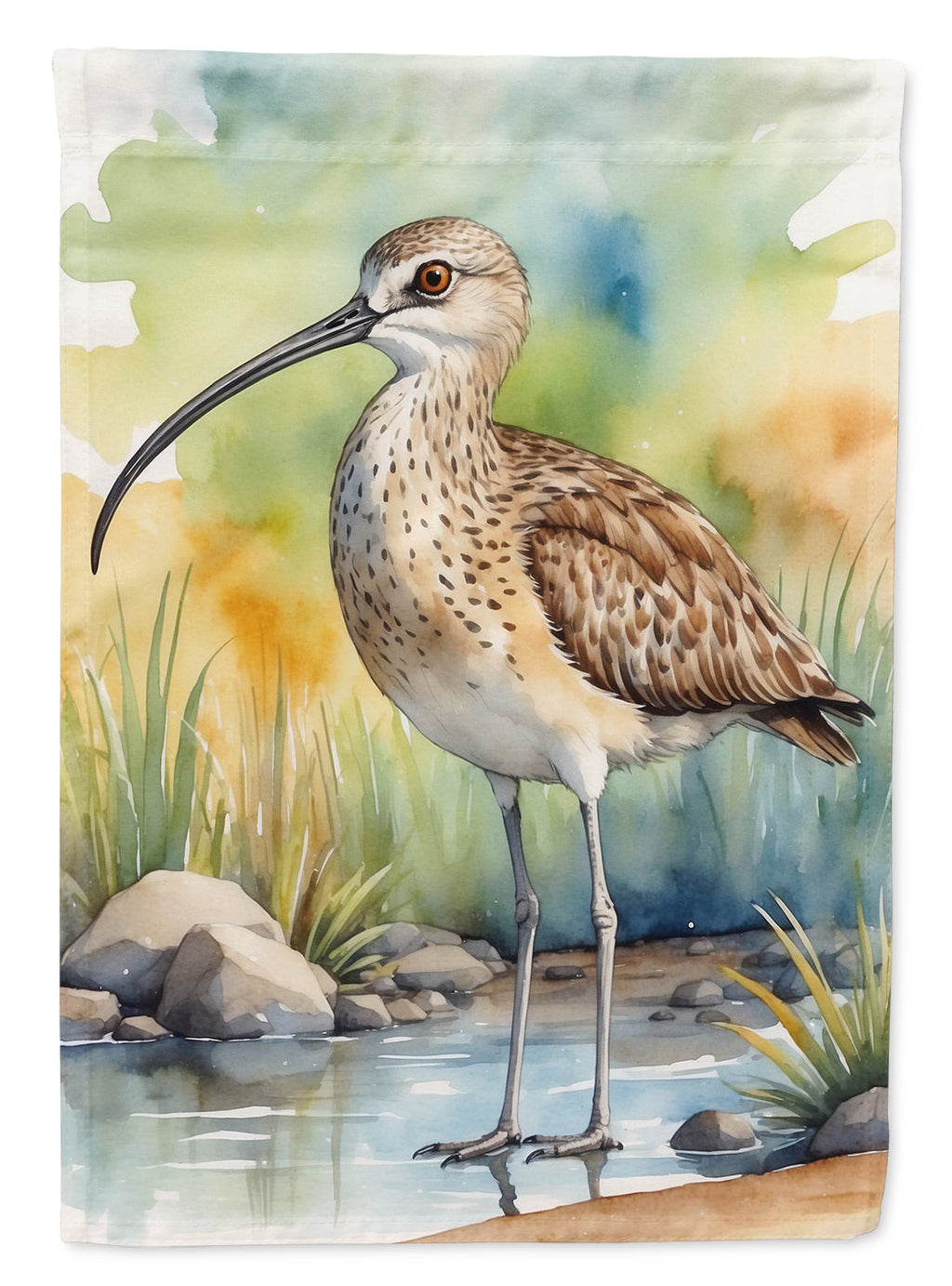 Long-billed Curlew Bird House Flag 28x40 Porch Sleeve Pole Decorative Outside Yard Banner Artwork Wall Hanging, Polyester