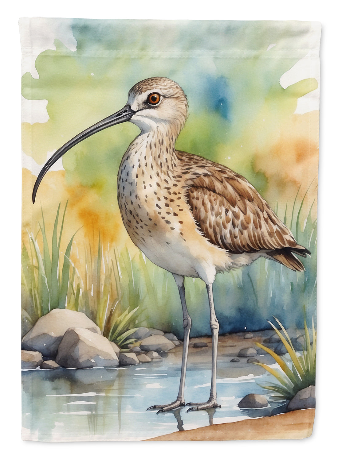 Long-billed Curlew Bird House Flag 28x40 Porch Sleeve Pole Decorative Outside Yard Banner Artwork Wall Hanging, Polyester