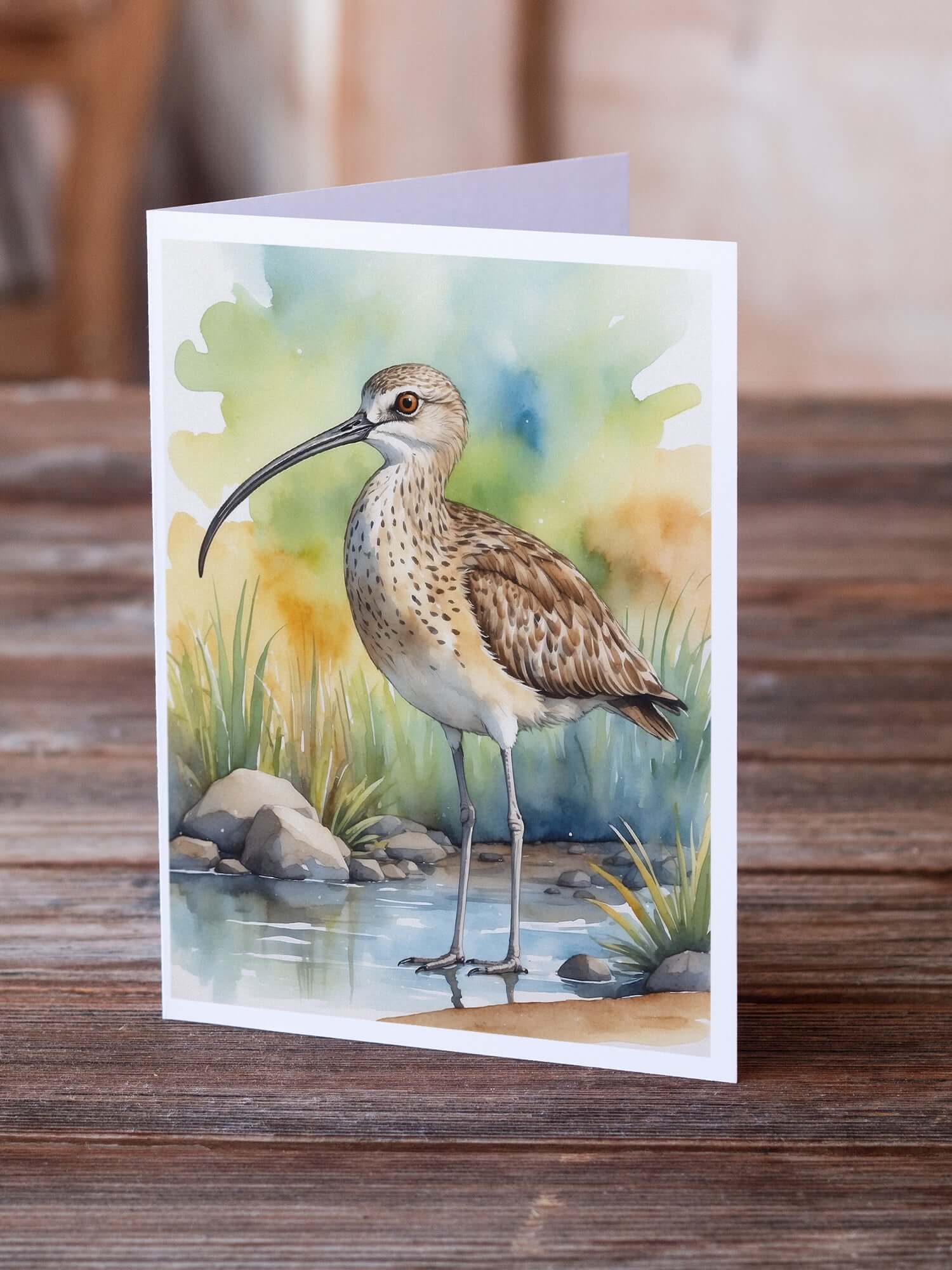 Long-billed Curlew Bird Greeting Cards Pack of 8 Blank Cards with Envelopes Whimsical A7 Size 5x7