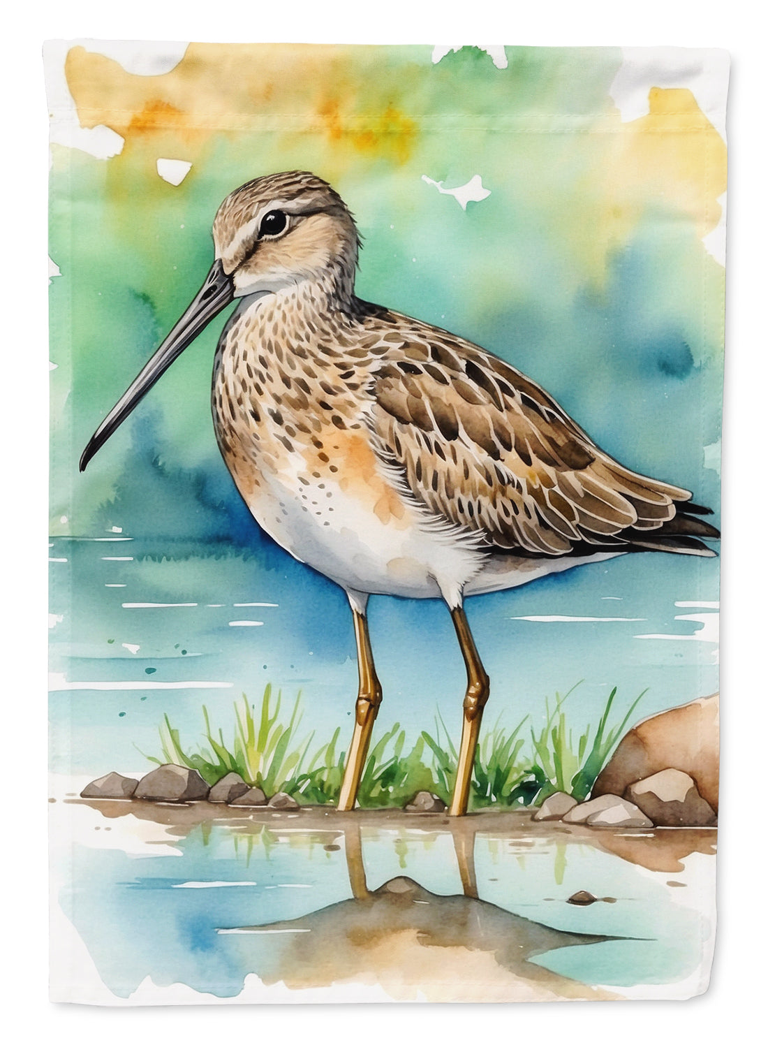 Long-billed Dowitcher Bird House Flag 28x40 Porch Sleeve Pole Decorative Outside Yard Banner Artwork Wall Hanging, Polyester
