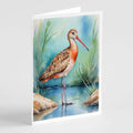 Marbled Godwit Bird Greeting Cards Pack of 8 Blank Cards with Envelopes Whimsical A7 Size 5x7