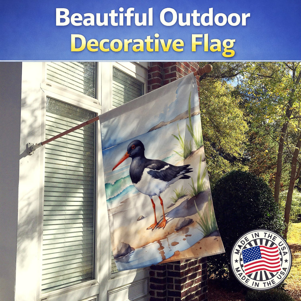 Oystercatcher Bird House Flag 28x40 Porch Sleeve Pole Decorative Outside Yard Banner Artwork Wall Hanging, Polyester