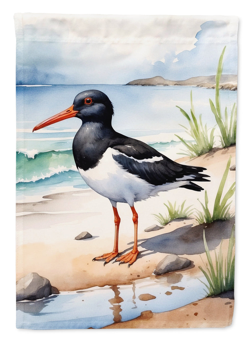 Oystercatcher Bird House Flag 28x40 Porch Sleeve Pole Decorative Outside Yard Banner Artwork Wall Hanging, Polyester