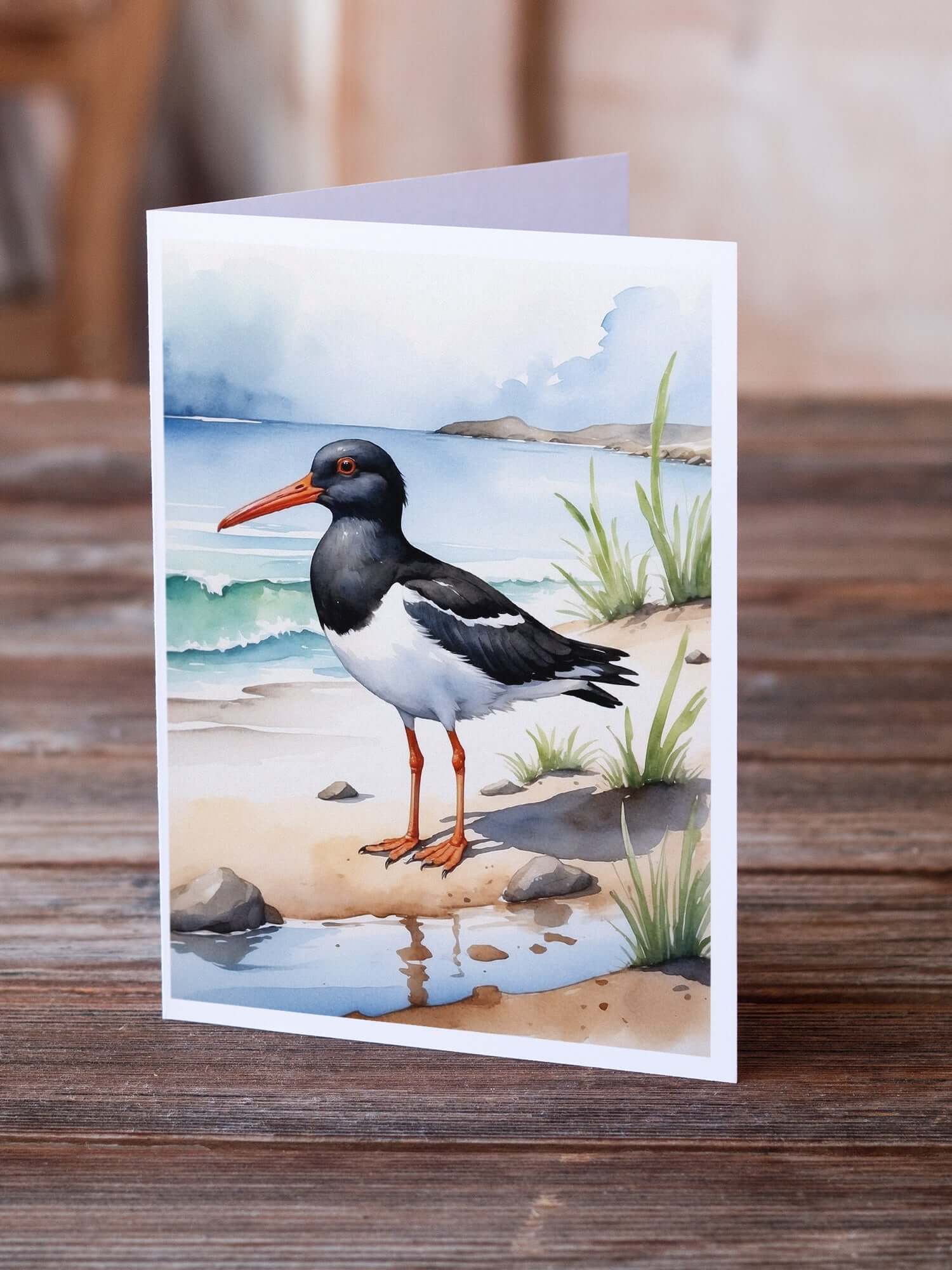 Oystercatcher Bird Greeting Cards Pack of 8 Blank Cards with Envelopes Whimsical A7 Size 5x7