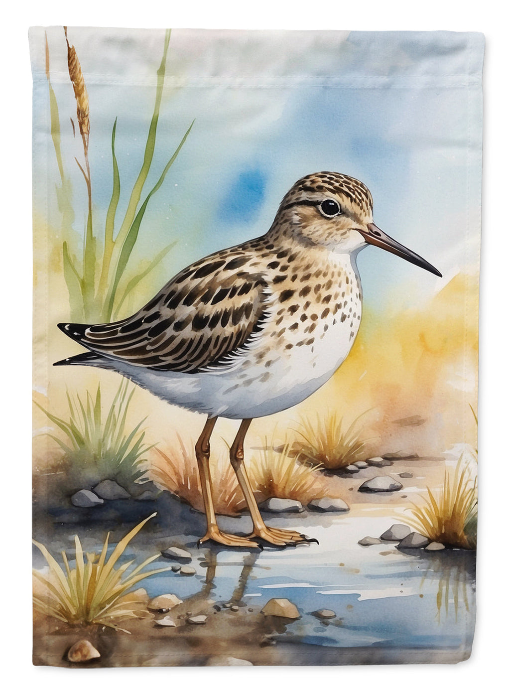 Pectoral Sandpiper Bird House Flag 28x40 Porch Sleeve Pole Decorative Outside Yard Banner Artwork Wall Hanging, Polyester