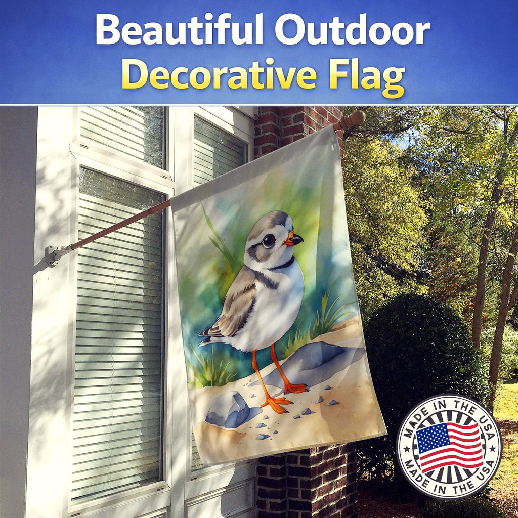 Piping Plover Bird House Flag 28x40 Porch Sleeve Pole Decorative Outside Yard Banner Artwork Wall Hanging, Polyester