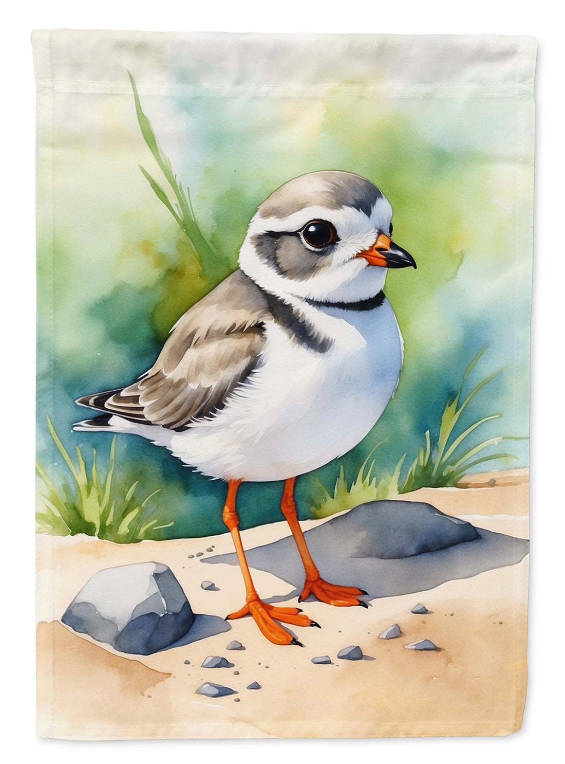 Piping Plover Bird House Flag 28x40 Porch Sleeve Pole Decorative Outside Yard Banner Artwork Wall Hanging, Polyester