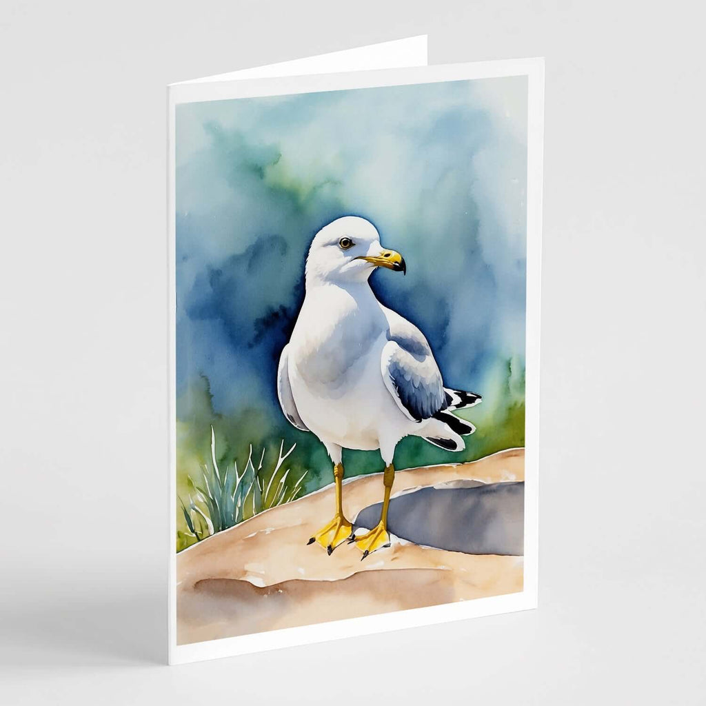 Ring-billed Gul Bird Greeting Cards Pack of 8 Blank Cards with Envelopes Whimsical A7 Size 5x7