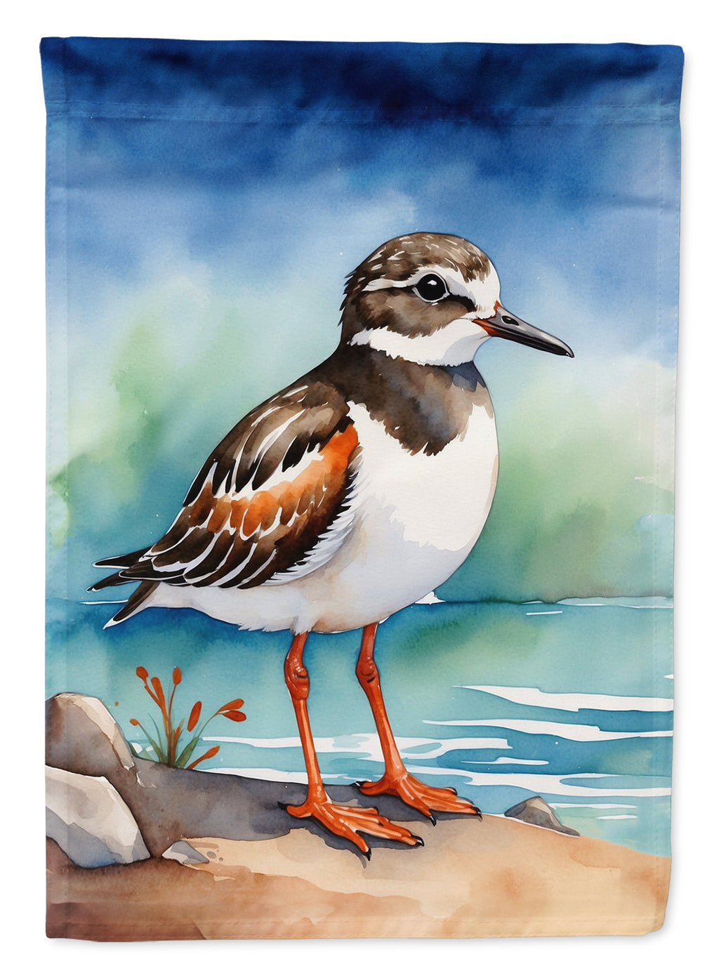 Ruddy Turnstone Bird House Flag 28x40 Porch Sleeve Pole Decorative Outside Yard Banner Artwork Wall Hanging, Polyester