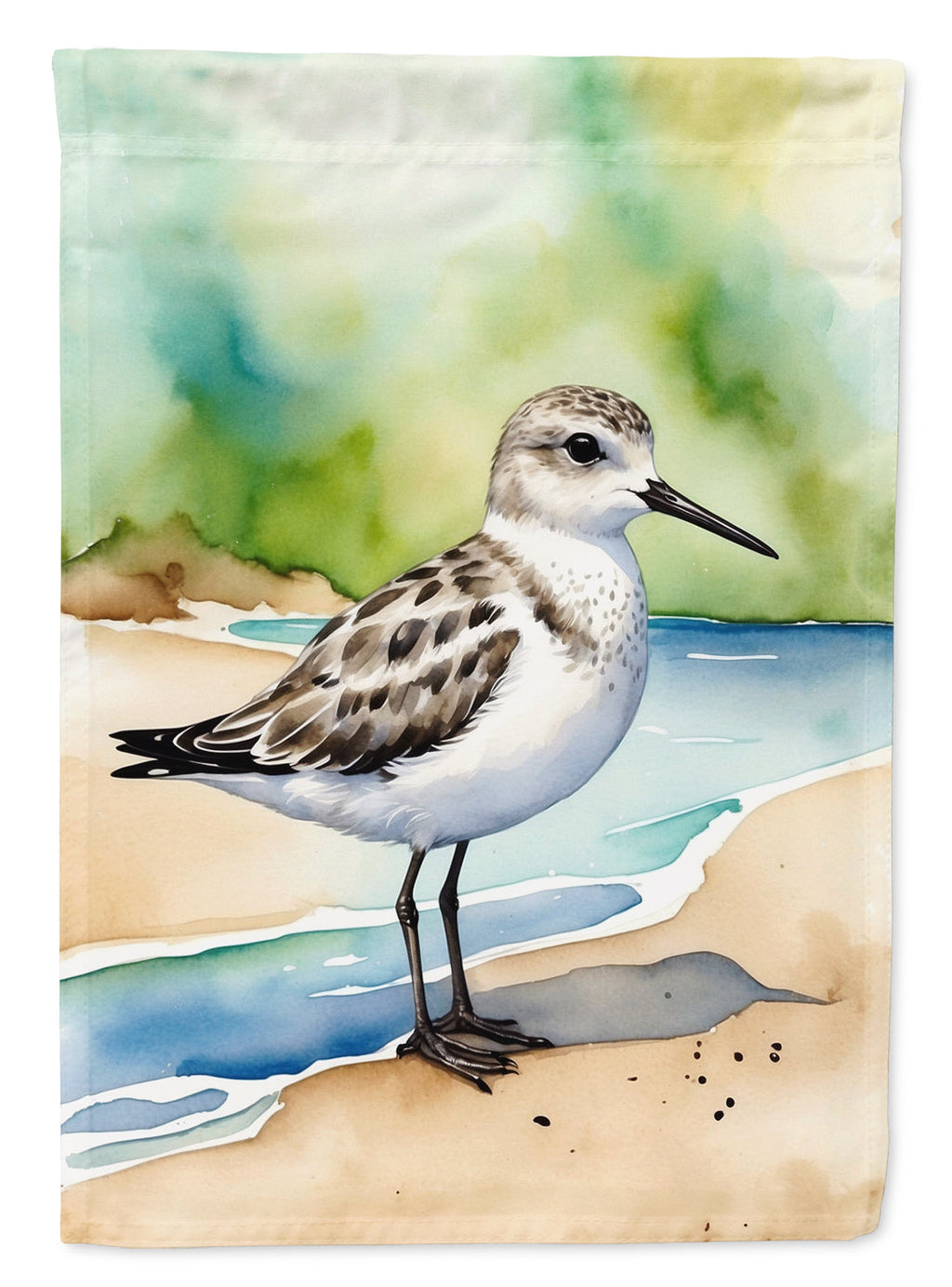 Sanderling Bird House Flag 28x40 Porch Sleeve Pole Decorative Outside Yard Banner Artwork Wall Hanging, Polyester